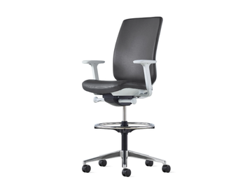 VERUS - Leather office stool with Armrests with 5-Spoke base by Herman Miller - view 2